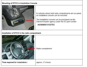 MERCEDES BENZ VITO TACHOGRAPH FITTING INSTRUCTIONS, MANUAL,  2003 ON