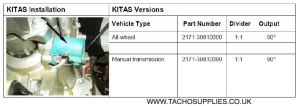 MERCEDES BENZ SPRINTER NCV 3 TACHOGRAPH FITTING INSTRUCTIONS, MANUAL  4 WHEEL DRIVE , 2006 ON