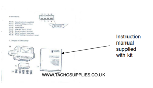 TOYOTA DYNA TACHOGRAPH FITTING INSTRUCTIONS, MANUAL, 2006 ON